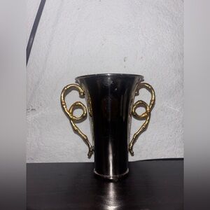 Evoca by L'Objet 24K Gold Bamboo Vase 6"H x4 W